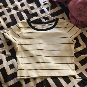 Black and white cropped shirt